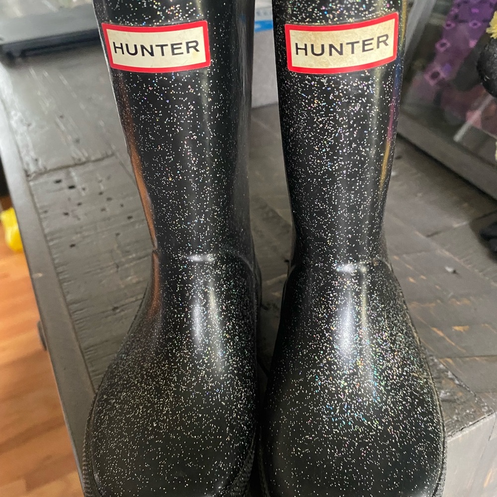Hunter Original Toddler Girls Starcloud Glitter Rubber Rain Boots Sz UK 9 US 10